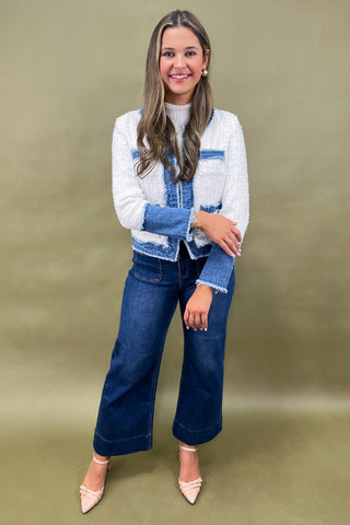 Denim Darling Open-Front Jacket