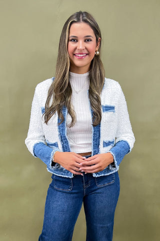 Denim Darling Open-Front Jacket