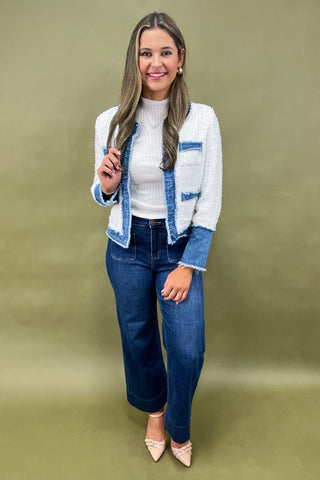 Denim Darling Open-Front Jacket