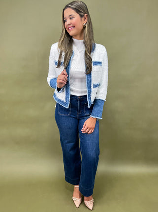 Denim Darling Open-Front Jacket
