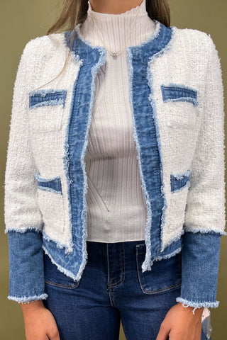 Denim Darling Open-Front Jacket