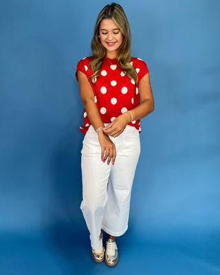 Cherry Pop Polka Dot Knit Top
