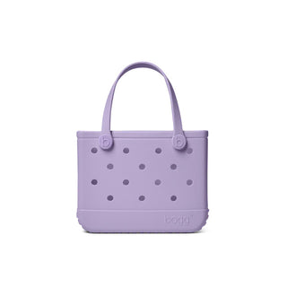 Purple polka dot bag with 'bagg' brand on a white background