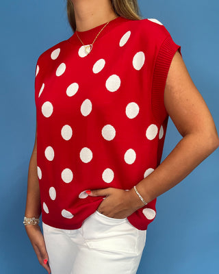Cherry Pop Polka Dot Knit Top