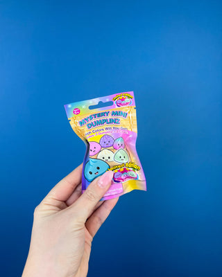 Shop the Mystery Mini Dumplinz! Each surprise bag includes 2 collectible dumplings and 2 cases, with fun colors and limited-edition styles to discover.