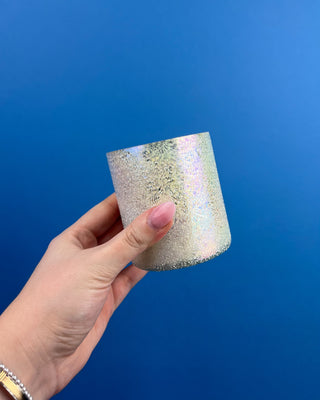 Shop the Capri Blue Volcano Artisan Boxed Candle 8oz featuring tropical fruits, sugared citrus, and a beautiful textured silver glass vessel. Perfect for gifting.