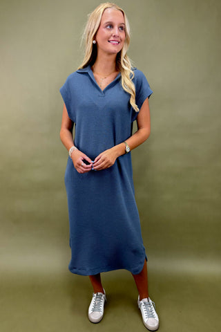 Minimal Muse Textured Midi Dress