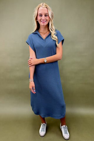 Minimal Muse Textured Midi Dress
