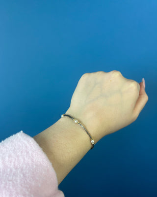 Shop the Hope Purpose Pearl Moonlight Bracelet by enewton, featuring delicate gray beads, white pearl accents, and gold details for timeless everyday style.