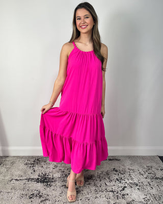 Pop of Pink Maxi Dress S