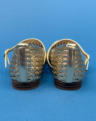 The Angel Woven Mary Jane Gold Flats