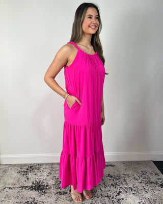Pop of Pink Maxi Dress