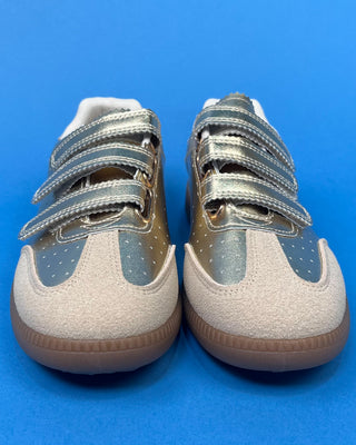 The Tess Scalloped Triple Velcro Strap Sneaker