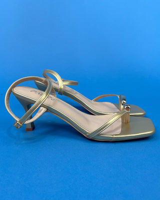 The Hallie Gold Heeled Sandal