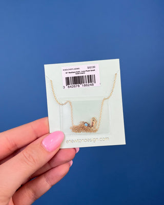 Enewton Gold Love Plush Small Heart Charm Necklace featuring a polished gold puff heart pendant on a delicate 16-inch chain d