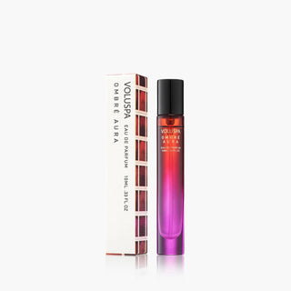 Voluspa Ombre Aura perfume bottle and packaging on a white background