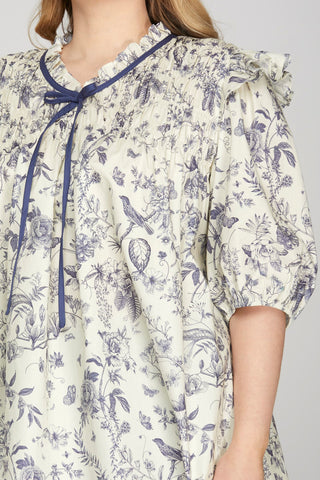 PLUS Joyful Blooms Puff Sleeve Top