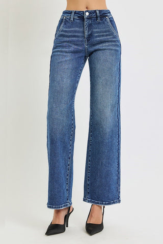 PLUS Allie TC HR Wide Leg Dark Wash Jeans