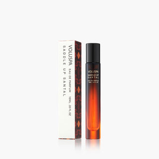 VOLUSPA Saddle Up Santal perfume bottle and packaging on a white background