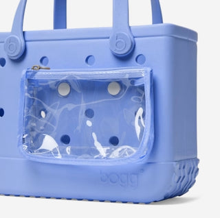 Blue pet carrier with transparent front panel on a light gray background