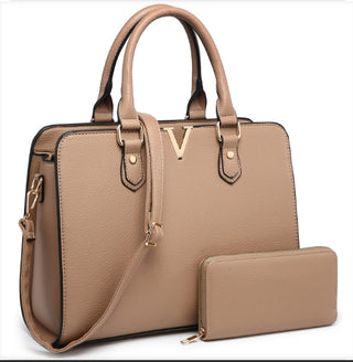 V Accent 2-in-1 Stone Purse & Wallet set