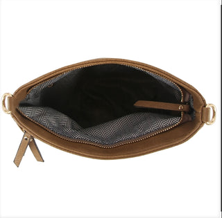 Mocha Zip Pocket Guitar Strap Crossbody Bag