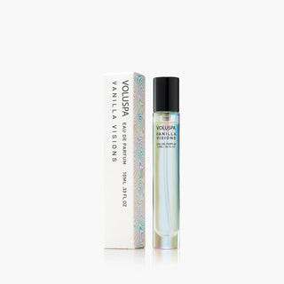 VOLUSPA Vanilla Visions eau de parfum bottle and packaging on a white background
