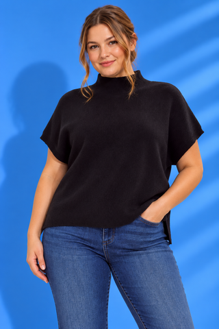 Midnight Mood Black Knit Top is the ultimate blend of comfort and elevated simplicity. With its classic black hue