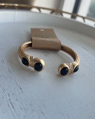 Avery Black Stone Cuff Bracelet - All About You