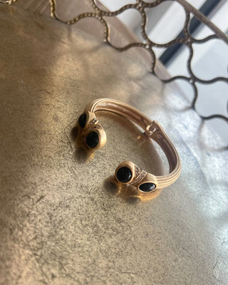 Avery Black Stone Cuff Bracelet - All About You