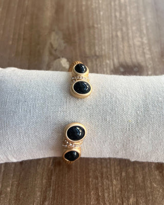 Avery Black Stone Cuff Bracelet - All About You