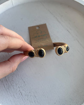 Avery Black Stone Cuff Bracelet - All About You