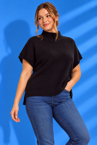 Midnight Mood Black Knit Top is the ultimate blend of comfort and elevated simplicity. With its classic black hue