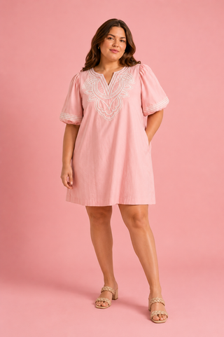 plus pink dress