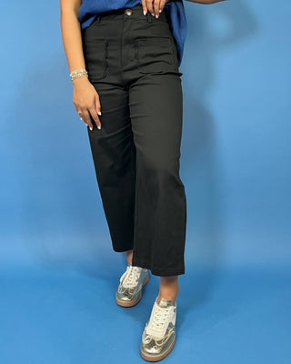 Belle of the South Black Scallop Pockets HR Pants - All About You