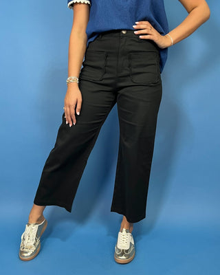 Belle of the South Black Scallop Pockets HR Pants - All About You