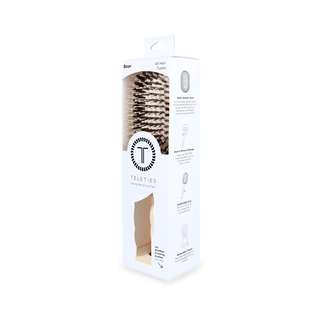 Telettes hairbrush packaging on a white background