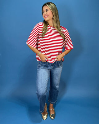 Boardwalk Red & White Stripe Everyday Top - All About You