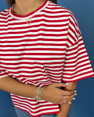 Boardwalk Red & White Stripe Everyday Top - All About You