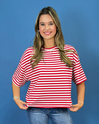 Boardwalk Red & White Stripe Everyday Top - All About You