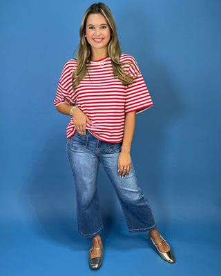 Boardwalk Red & White Stripe Everyday Top - All About You