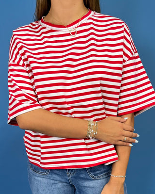Boardwalk Red & White Stripe Everyday Top - All About You