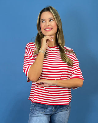 Boardwalk Red & White Stripe Everyday Top - All About You