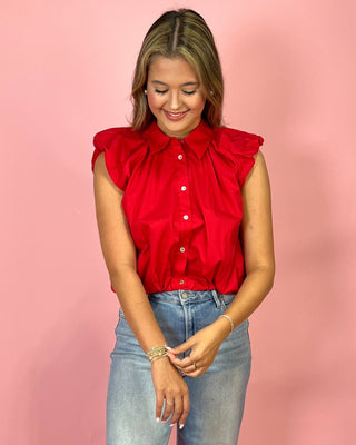 Bold & Beautiful Red Sleeveless Top - All About You