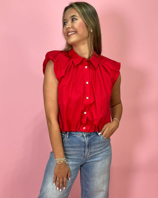 Bold & Beautiful Red Sleeveless Top - All About You
