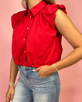 Bold & Beautiful Red Sleeveless Top - All About You