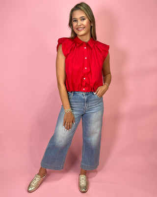 Bold & Beautiful Red Sleeveless Top - All About You