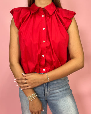Bold & Beautiful Red Sleeveless Top - All About You