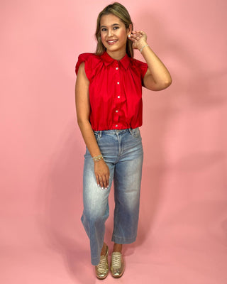 Bold & Beautiful Red Sleeveless Top - All About You