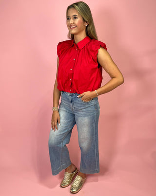 Bold & Beautiful Red Sleeveless Top - All About You